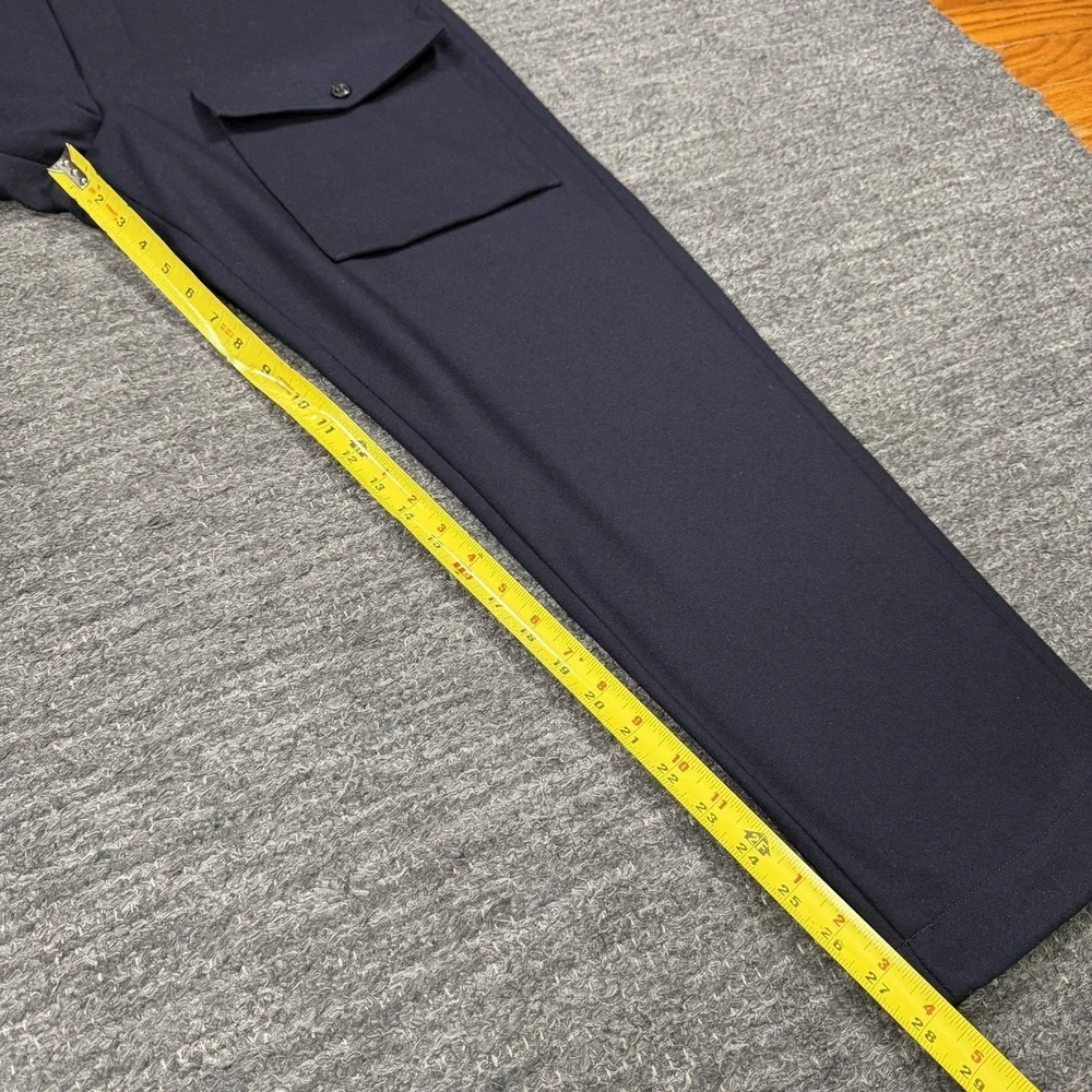 Banana Republic Trooper Fit Pants Men 34X32 Blue Wool Relaxed Crop Taper Relaxed